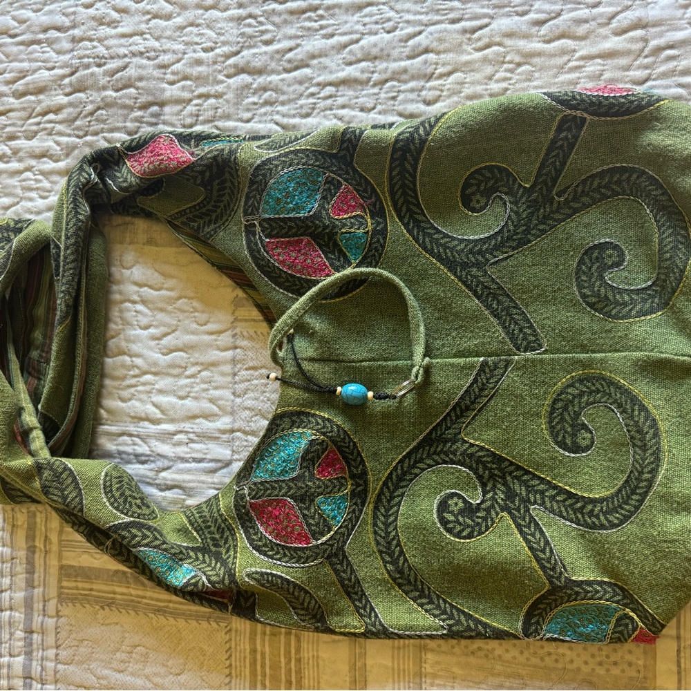 Green Patterned Women's Bag